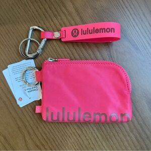 Lululemon Clippable Card Pouch + Silicone Keychain in Glaze Pink/Ancient Copper